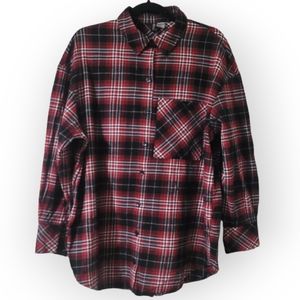Divided by H&M Long Sleeve Flannel Men's Small Dress Shirt Red Plaid Pattern